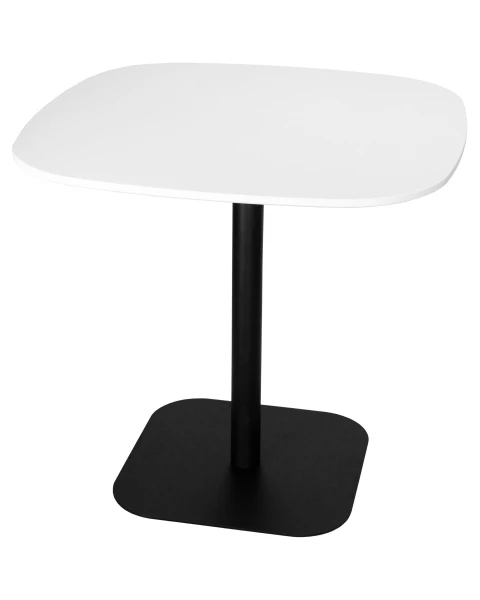 Купить Стол обеденный DOBRIN OTIS, белая столешница, черное основание по низкой цене