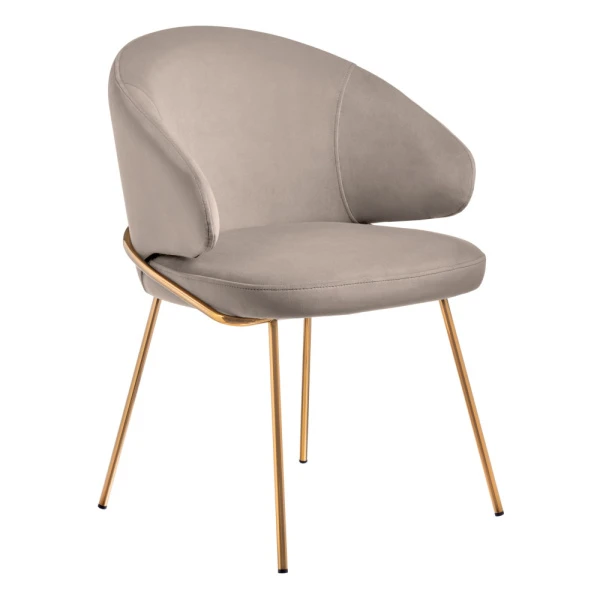 Купить Стул-полукресло Emil латте с золотыми ножками по низкой цене