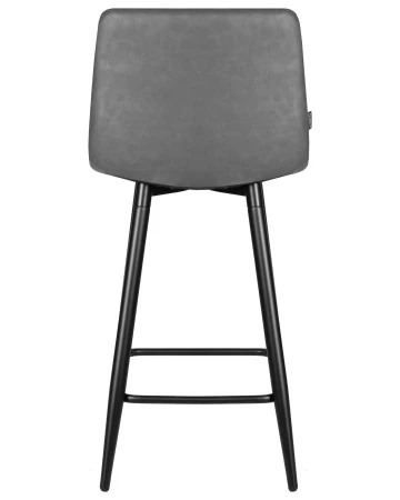 Купить Набор 2 шт Стул полубарный DOBRIN OLIVIA, черные матовые ножки, серая антрацитовая винтажная экокожа (RU-08) в интернет-магазине КупиКресла.ру