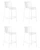 Набор 4 шт Стул полубарный DOBRIN CHLOE, белый