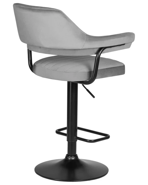 Купить Набор 2 шт Стул барный DOBRIN CHARLY BLACK, серый велюр (MJ9-75) по низкой цене