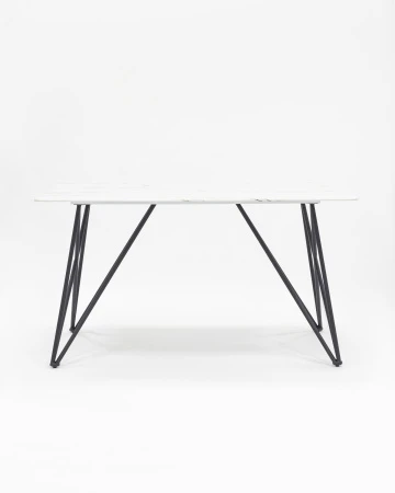 Купить Стол обеденный Сакраменто 140*90 белый стеклянный по низкой цене