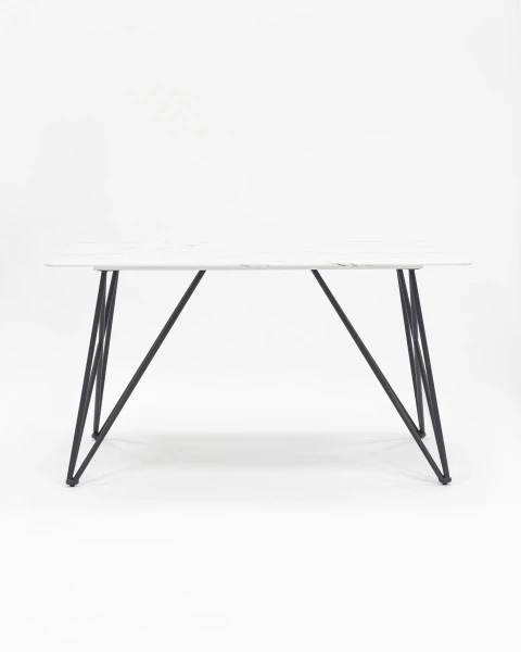 Купить Стол обеденный Сакраменто 140*90 белый стеклянный по низкой цене