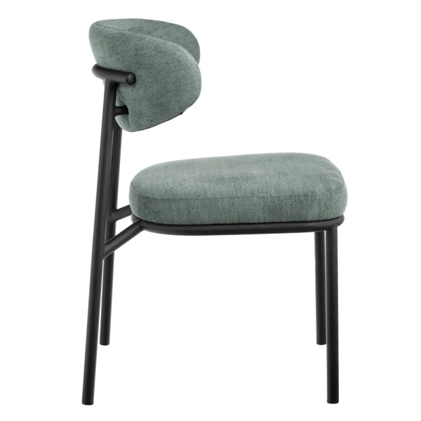 Купить Стул Lucas 2 шалфей шенилл с чёрными ножками по низкой цене