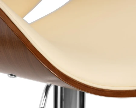 Купить Стул барный DOBRIN KARTER, коричневое дерево, кремовый по выгодной цене для кафе, ресторанов и кухни