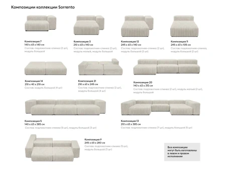 Купить Модульный диван Sorrento по низкой цене