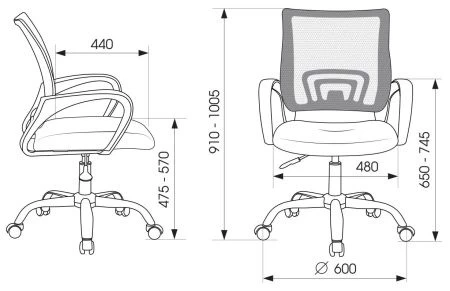 Кресло Бюрократ CH-695NLTSL черный TW-01 TW-11 сетка/ткань крестовина металл хром