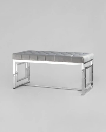 Купить Банкетка-скамейка БРУКЛИН велюр серый сталь серебро в интернет-магазине КупиКресла.ру