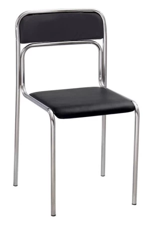 Офисный стул Аскона (ASCONA) хром Nowystyl (Искуственная кожа V CER черный)