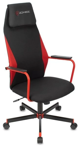 Кресло игровое Zombie ONE черный/красный сиденье черный с подголов. крестов. металл | Купить в КупиКресла.ру