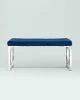 Купить Банкетка-скамейка БРУКЛИН велюр синий сталь серебро в интернет-магазине КупиКресла.ру