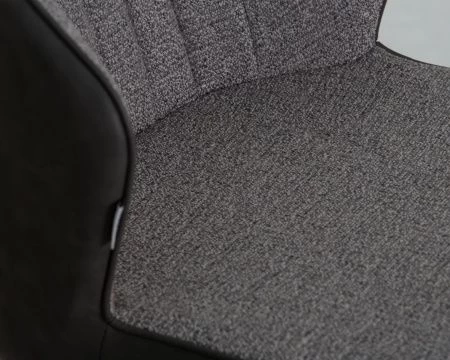 Купить Стул обеденный DOBRIN KEVIN (черные матовые ножки, Сиденье серая ткань FC-09, Спинка антрацит кожзам RU-08) в интернет-магазине КупиКресла.ру