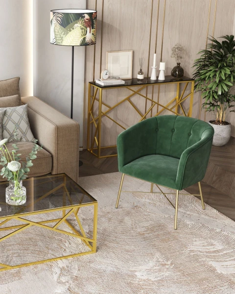 Купить Кресло Шале велюр зеленый по низкой цене