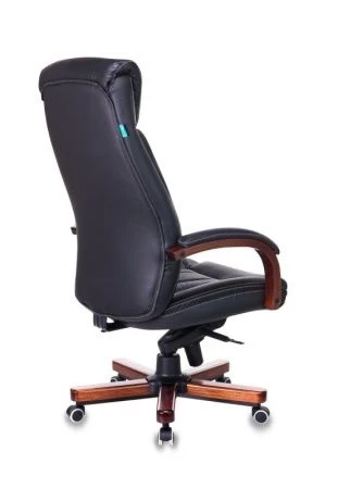 Кресла руководителя - Кресло руководителя Бюрократ T-9922WALNUT черный кожа крестовина металл/дерево