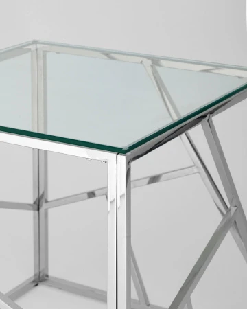 Купить Журнальный столик 55*55 АРТ ДЕКО серебро по низкой цене