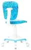 Детские компьютерные кресла - Кресло детское Бюрократ CH-W204/F голубой Sticks 06 крестов. пластик подст.для ног пластик белый