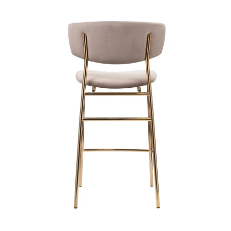 Купить Стул полубарный Elle латте с золотыми ножками по выгодной цене для кафе, ресторанов и кухни