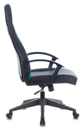 Кресла для геймеров - Кресло игровое Zombie DRIVER черный/голубой искусственная кожа с подголов. крестовина пластик