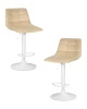 Набор 2 шт Стул барный DOBRIN TAILOR WHITE, бежевый велюр (MJ9-10)