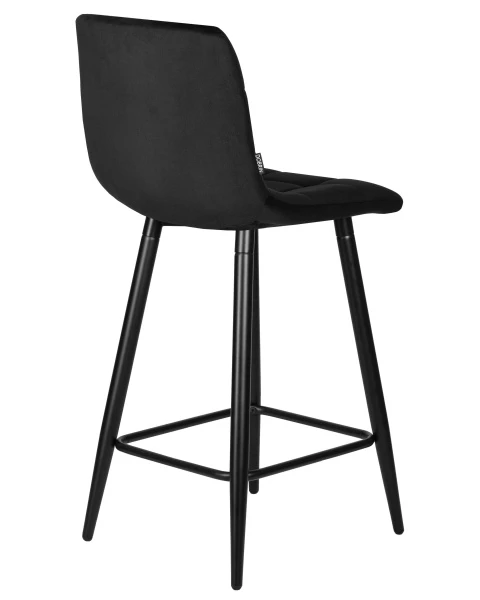 Стул полубарный DOBRIN OLIVIA, черные матовые ножки, черный велюр (108-77) для кафе, ресторанов и кухни