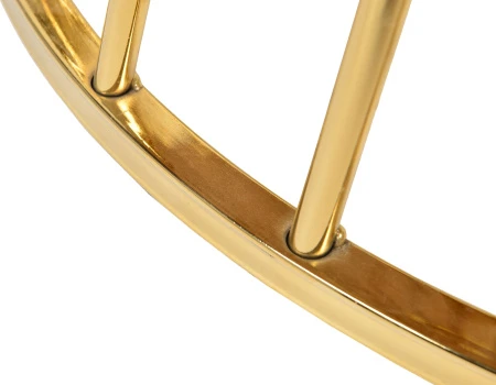 Купить Стол Liverpool диам.100см, керамогранит белый мрамор с золотистыми ножками по низкой цене