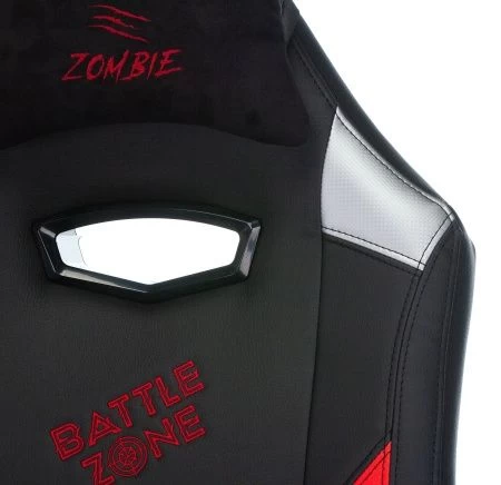 Кресла для геймеров - Кресло игровое Zombie HERO BATTLEZONE черный/красный искусственная кожа с подголов. крестовина пластик