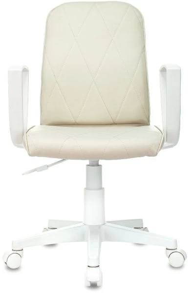 Кресло Бюрократ CH-W327 слоновая кость OR-10 эко.кожа крестов. пластик пластик белый