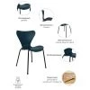 Купить Стул Seven голубой с чёрными ножками по низкой цене