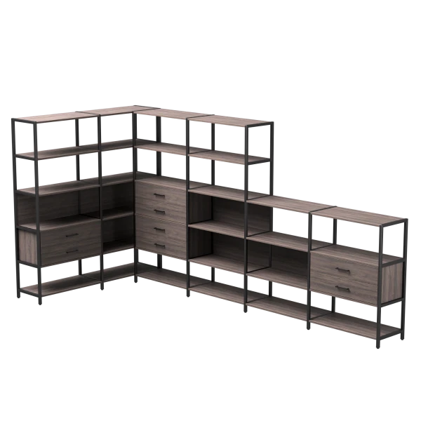 Купить Набор стеллажных систем №18 Everprof EVO (ЭВО) 1635x3630x1840 Дуб Пасадена/Черный по низкой цене