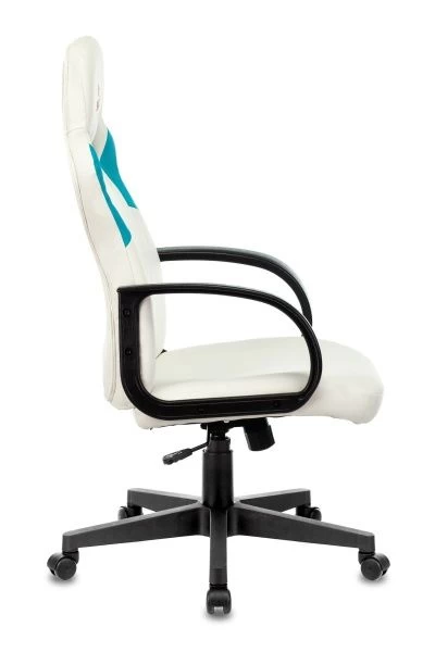 Кресло игровое Zombie RUNNER белый/голубой искусственная кожа крестовина пластик | Купить в КупиКресла.ру
