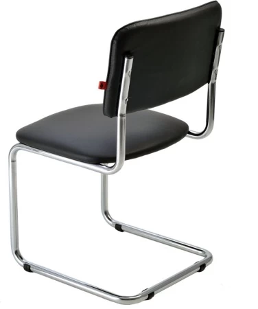 Офисный стул Сильвия хром Экокожа Dollaro Черный