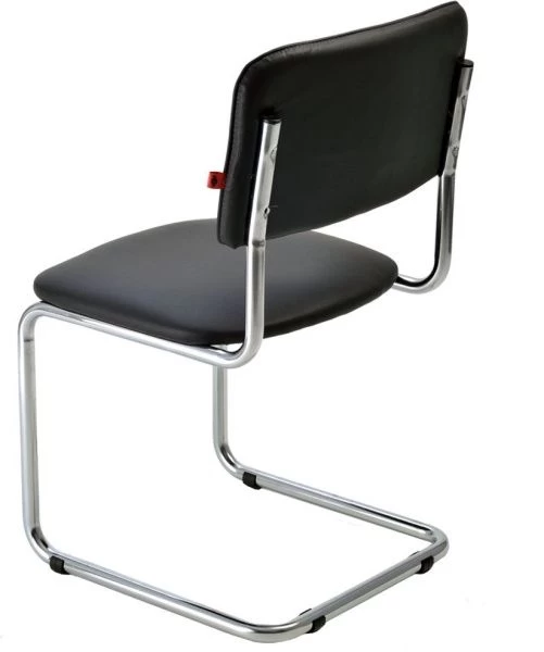 Офисный стул Сильвия хром Экокожа Dollaro Черный