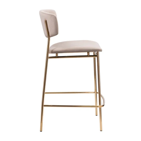 Купить Стул полубарный Elle латте с золотыми ножками по выгодной цене для кафе, ресторанов и кухни