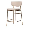 Купить Стул полубарный Elle кремовый с золотыми ножками по выгодной цене для кафе, ресторанов и кухни
