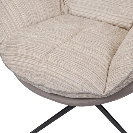 Купить Кресло HUG серый в полоску, экокожа, шенилл по низкой цене