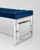 Купить Банкетка-скамейка БРУКЛИН велюр синий сталь серебро в интернет-магазине КупиКресла.ру