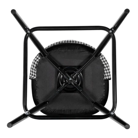 Купить Стул полубарный Leo чёрный с жаккардом, с поворотным механизмом по выгодной цене для кафе, ресторанов и кухни