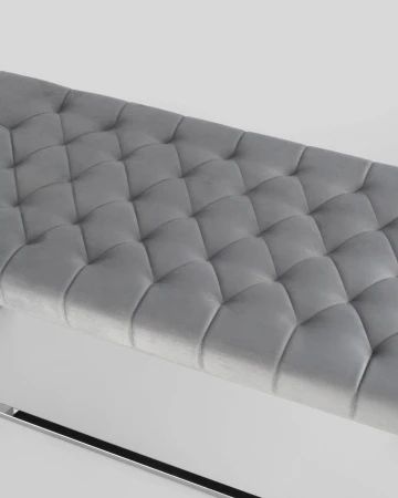 Купить Банкетка ИНСИГНИЯ велюр серый сталь серебро в интернет-магазине КупиКресла.ру