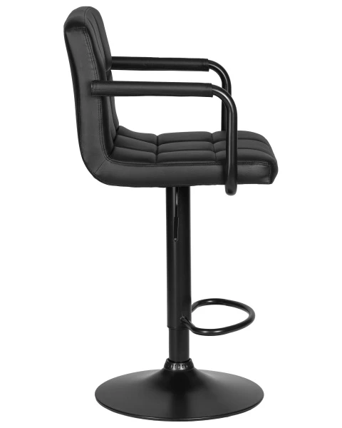 Стул барный DOBRIN KRUGER ARM BLACK, черный для кафе, ресторанов и кухни