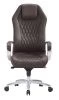 Кресла руководителя - Кресло руководителя Бюрократ _Aura коричневый кожа крестовина алюминий