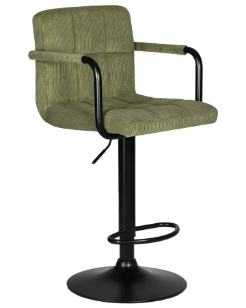 Купить Стул барный DOBRIN KRUGER ARM BLACK, зеленый вельвет (LAR-E2041-7) по выгодной цене для кафе, ресторанов и кухни