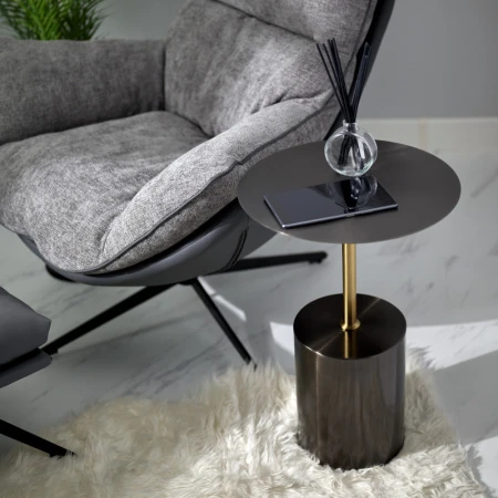 Купить Кофейный столик Solid диам.40см x 58см, чёрный, металл по низкой цене