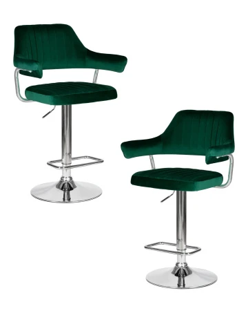 Набор 2 шт Стул барный DOBRIN CHARLY, зеленый велюр (MJ9-88)