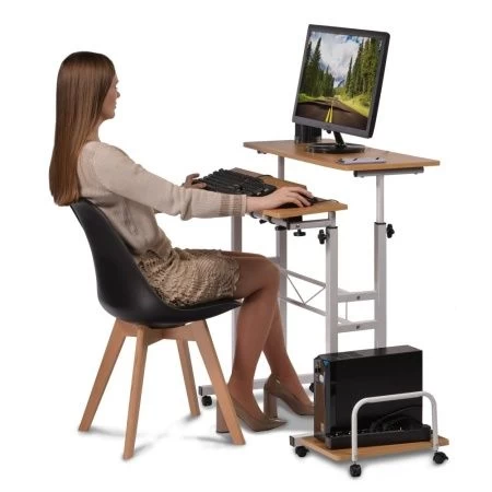 Купить Стол многофункциональный Shuttle 80х58х80-130см, светлое дерево, белый по низкой цене