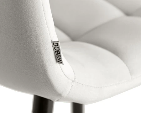 Купить Стул полубарный DOBRIN OLIVIA, черные матовые ножки, светло-серый велюр (108-52) по выгодной цене для кафе, ресторанов и кухни