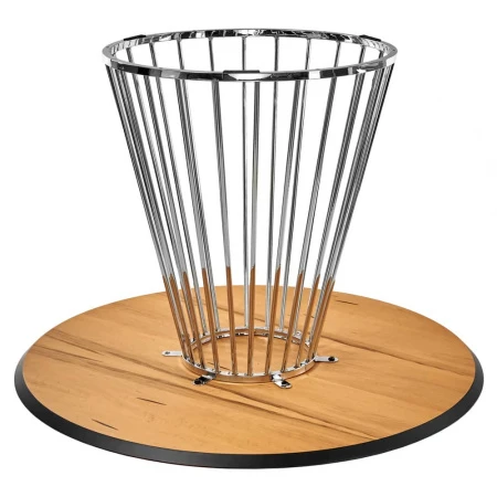 Купить Стол Liverpool диам.110см, шпон орех лучевой набор, с хромированными ножками по низкой цене