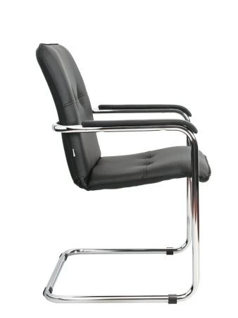 Офисный стул Rumba (Румба) хром (Искусственная кожа Черный)