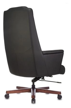 Кресла руководителя - Кресло руководителя Бюрократ _DUKE черный кожа крестовина металл/дерево