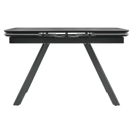 Купить Стол Arthur раскладной 120-184x80x75см, керамогранит серый мрамор Greys Grey, чёрный по низкой цене