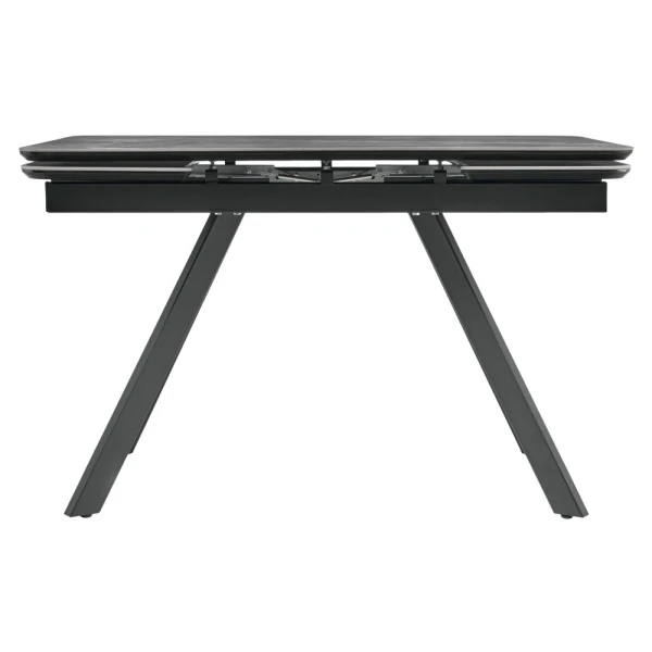 Купить Стол Arthur раскладной 120-184x80x75см, керамогранит серый мрамор Greys Grey, чёрный по низкой цене